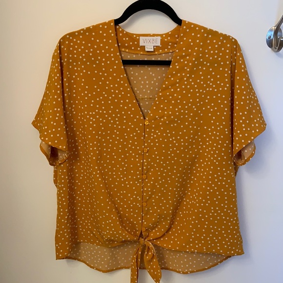 Polka dot yellow tie shirt - Picture 1 of 6